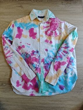 Rare Polo by Ralph Lauren Tie-Dye Cotton Button-Down Shirt